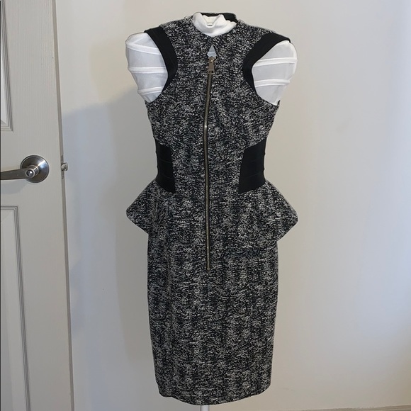 bebe Dresses & Skirts - Bebe peplum waisted zippered front dress sz 2